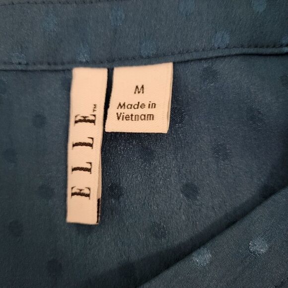 Elle long sleeve blue/green teal medium pre-owned - Picture 4 of 8